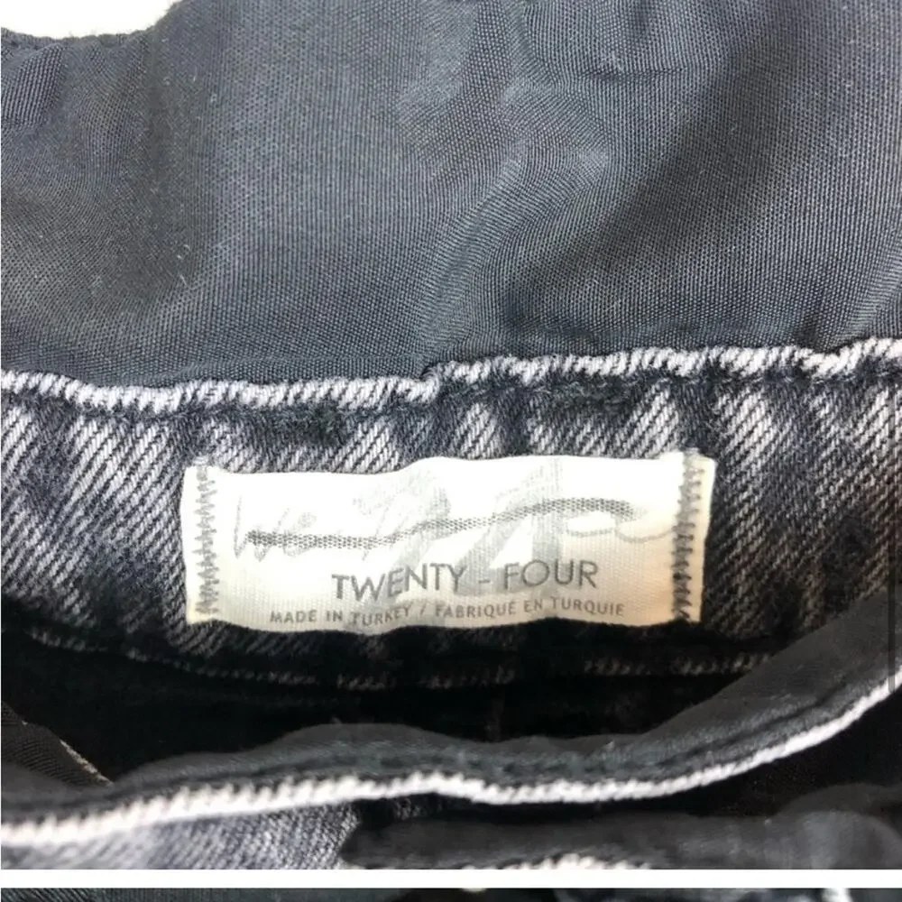 Free people we the free black paper bag waist jeans